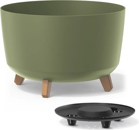 Plastový kvetináč na nožičkách DGRL400 39 cm - zelená