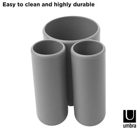 Sivý plastový téglik na zubné kefky Touch – Umbra