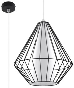 Luster na lanku DEMI 1xE27/60W/230V čierna/biela