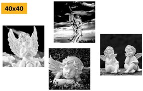 Set obrazov anjeliky v čiernobielom prevedení Varianta: 4x 40x40