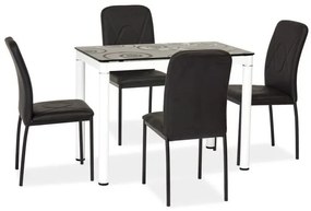 Jedálenský stôl 100 cm Damion (čierna + biela) (pre 4 osoby). Vlastná spoľahlivá doprava až k Vám domov. 1050080