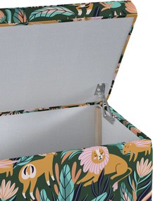 Truhlica čalúnená farba produktu oranžová látka vzorované