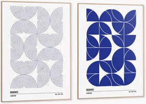 Nástenné dekorácie v rámoch Bauhaus Shapes, 2 ks