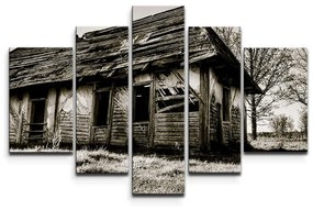 Sablio Obraz - 5-dílný Starý dom - 125x90 cm