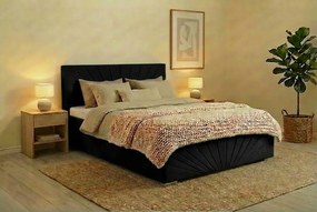 Postel OLEG 140x200 cm Čierna Bez matraca