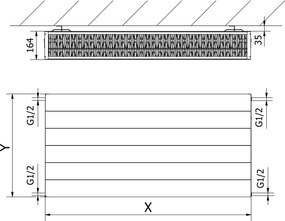 Mexen, Panelový radiátor Mexen Line CL33 900 x 2000 mm, bočné pripojenie, 6002 W, biely - W433L-090-200-00