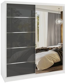 Šatníková skriňa SERENITY 158 cm šedý lesk MGB SERENITY SZP7/0/W/S/0/HIAL