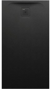 LAUFEN Pro obdĺžniková sprchová vanička z materiálu Marbond, odtok na kratšej strane, 1300 x 700 x 38 mm, čierna matná, H2129520800001