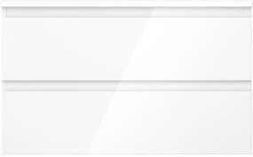 Mexen Orio, kúpeľňová skrinka 80 cm s hornou časťou, 2 zásuvky, biela lesklá, 91A10-08047-2-BFFC00