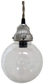 Závesné ručne vyrobené svetlo so sklenenou guľou Sione - Ø 14cm/ E14 / 40W