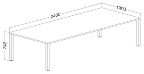 Konferenčný stôl ProOffice 100 x 240 x 74,2 cm