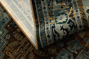 Vlnený koberec POLONIA ALHAMBRA Ornament, koňakový rám