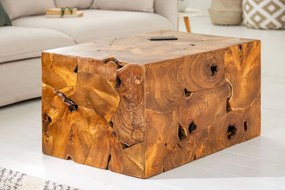 Dizajnový konferenčný stolík Junk 90 cm teak