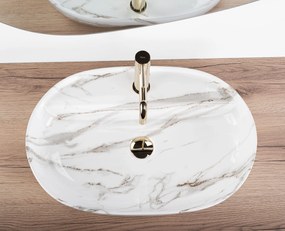 Rea Aura, umývadlo na dosku 610x410x130mm, imitácia kameňa-Shiny Aiax, REA-U6623