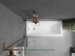 Mexen Next L, 1-krídlová vaňová zástena 80 x 150 cm, 6mm číre sklo, ružové zlato profil, 895-080-000-03-00-60