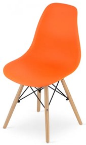 Set troch jedálenských stoličiek OSAKA oranžové (hnedé nohy) (3ks)