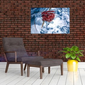 Obraz - detail maliny vo vode (90x60 cm)