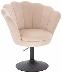 LuxuryForm DESIGN Kreslo FREY VELUR na čiernom tanieri - krémové