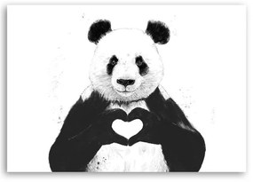 Gario Obraz na plátne Panda so srdcom - Rykker Rozmery: 100 x 70 cm