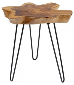 Drevený odkladací stolík s kovovými nohami Aspen 50 × 50 cm KARE DESIGN