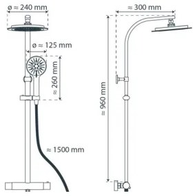 Schütte 60046 - Sprchový set s termostatickou batériou MADURA FRESH, lesklý chróm