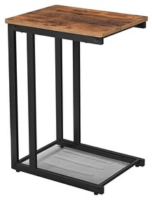Príručný stolík, zasúvateľný pod pohovku, stolík na notebook, rustikálny hnedý | VASAGLE
