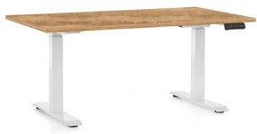 Výškovo nastaviteľný stôl OfficeTech C, 120 x 80 cm, biela podnož, dub zlatý