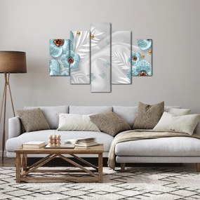 Obraz - 3D modré kvety (150x105 cm)