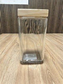 5Five® 2. akosť - Sklenená pevná dóza hranatá s dreveným vekom, 2l KWADR