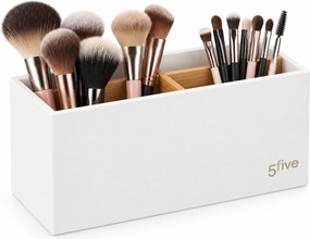 5Five® Biely organizér, stojan so 4 priehradkami na stojace predmety, SELENA WHITE