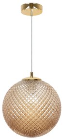 Závesne svietidlo Cannes, 1x medové sklenené tienidlo (fi 25 cm), G