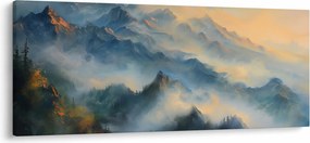 Obraz - Maľovaná horská krajina (120x50 cm)