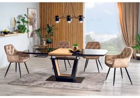 SIGNAL MEBLE Jedálenská stolička CHERRY MAT VELVET, čierny mat/zelená 75