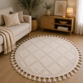 Koberec BERBER 6803 slonia kosť kruh