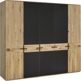 XXXLutz SKRIŇA S OTOČNÝMI DVERAMI, dub, antracitová, dub bianco, 247/214/61 cm Linea Natura - Skrine - 000891001102