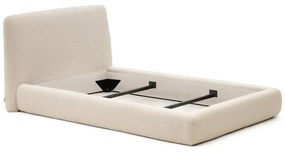 Béžová čalúnená jednolôžková posteľ 90x200 cm Martina – Kave Home