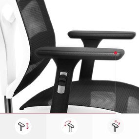 Kancelárska ergonomická stolička DIABLO V-BASIC: bielo-čierna Diablochairs