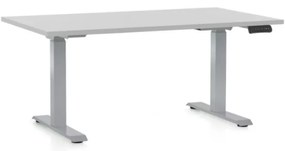 Výškovo nastaviteľný stôl OfficeTech D, 120 x 80 cm, sivá podnož, svetlo sivá