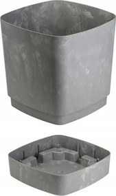 Plastový květináč s podmiskou Cubi 25x25 cm - výber z 5 prevedení