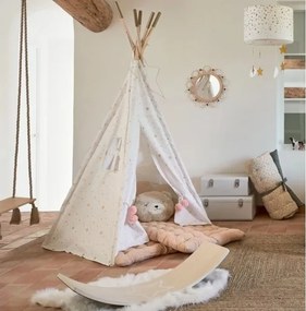 Atmosphera - Detské nástenné zrkadlo CAMPAIN pr. 38 cm ratan