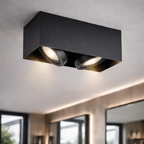 Moderné prisadené bodové svietidlo čierne vrátane stmievateľnej LED 2-svetlá - Dionysos