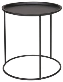 Čierny odkladací stolík WOOOD Ivar, ø 40 cm