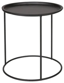 Čierny odkladací stolík WOOOD Ivar, ø 40 cm
