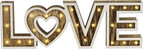 Globo 29976 - LED stolná lampa LOVE 24xLED/0,06W/3xAA topoľ