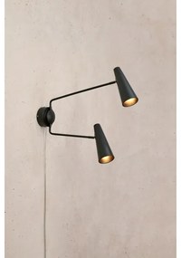 Markslöjd 108690 - Nástenná lampa PEAK 2xE14/40W/230V čierna