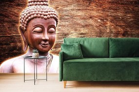 Tapeta socha Budhu na drevenom pozadí - 450x300
