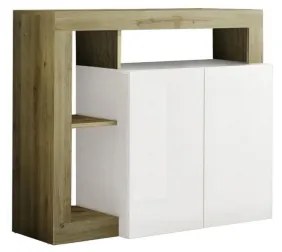 Komoda LENOR biela/hnedá