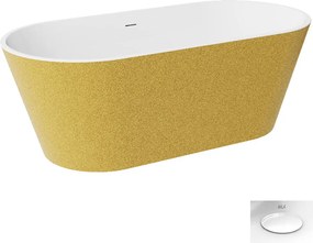 Besco Akrylátová voľne stojaca vaňa Deeva Glam Z 150x75 (160x75, 170x80, 180x80) BESCO-Typ výpuste: Click-Clack so sitkovým prepadom, čierna matná, B…