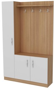 Predsieňová stena Neturella (biela + teak) . Vlastná spoľahlivá doprava až k Vám domov. 1102378