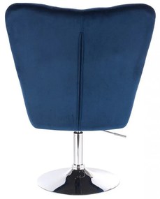 LuxuryForm DESIGN Kreslo AURORA VELUR na striebornom tanieri - modré